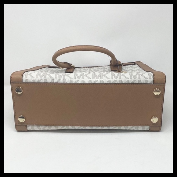 MICHAEL Kors Large Dillon Satchel Vanilla & Acorn Signature Mk - Picture 12 of 16